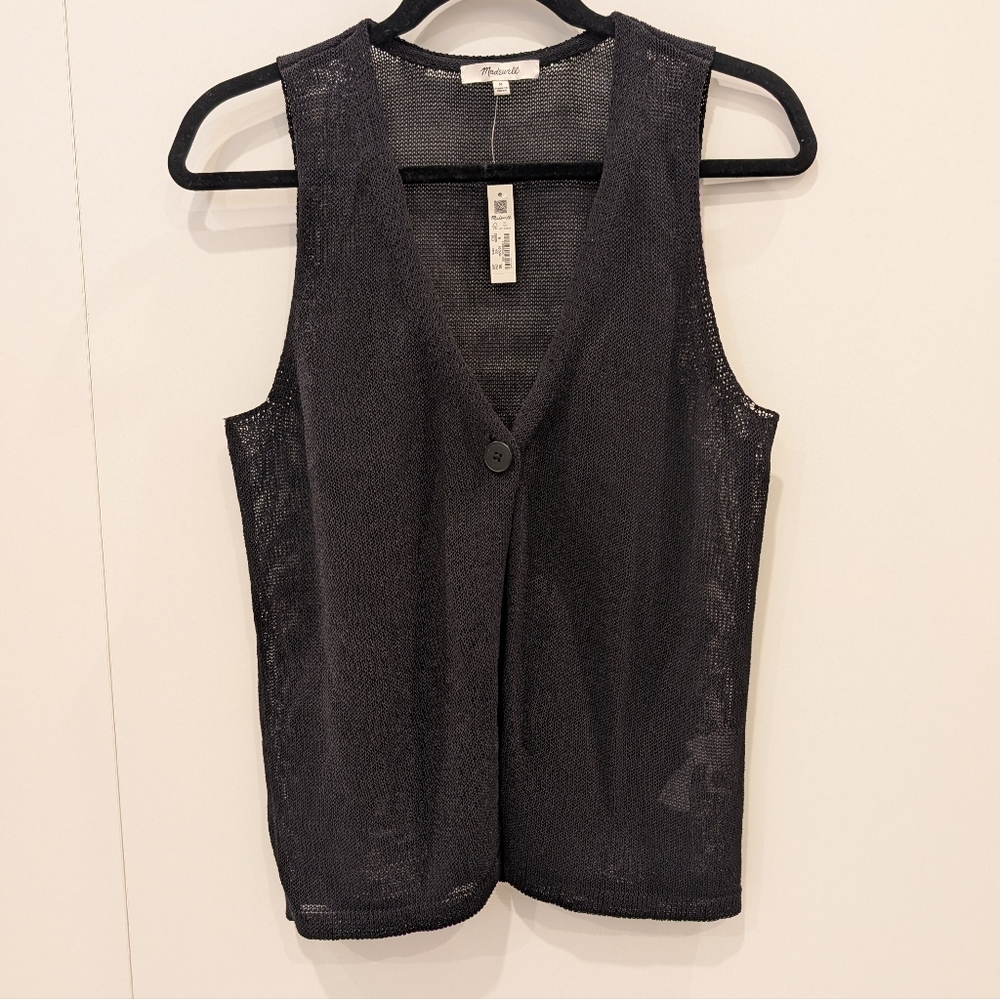 NWT Madewell Black Knit Vest